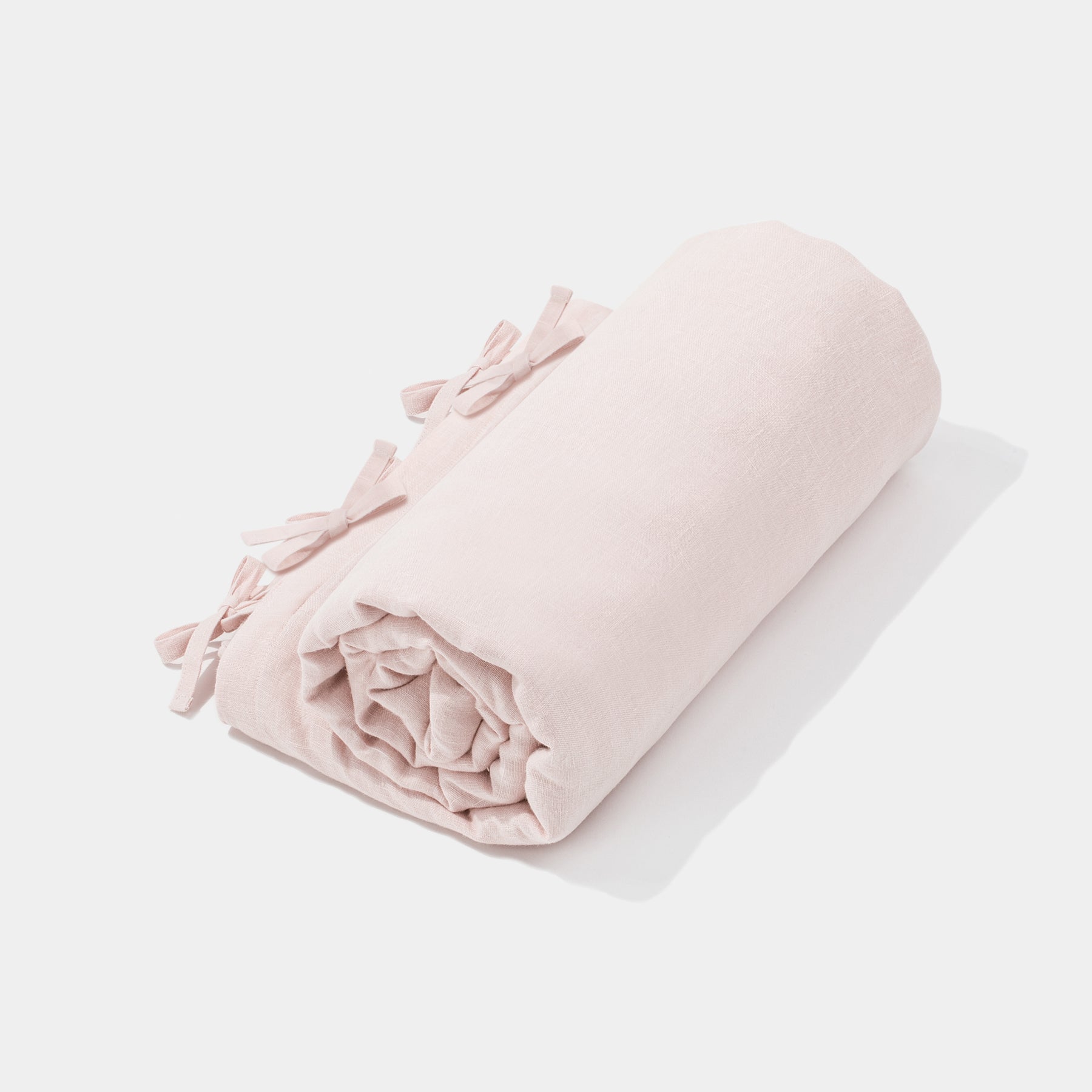 Lniana poszewka na kołdrę (pudrowy róż)