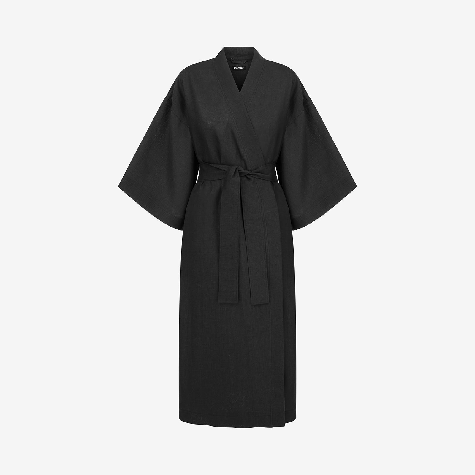 Kimono lniane Plantule długie (czarne)