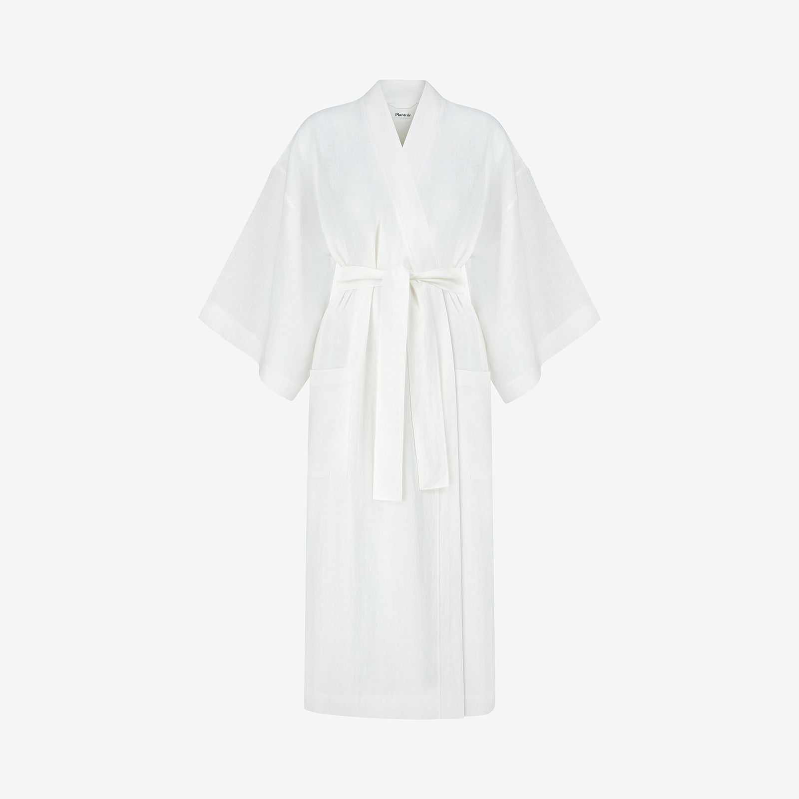 Kimono lniane Plantule długie (białe)