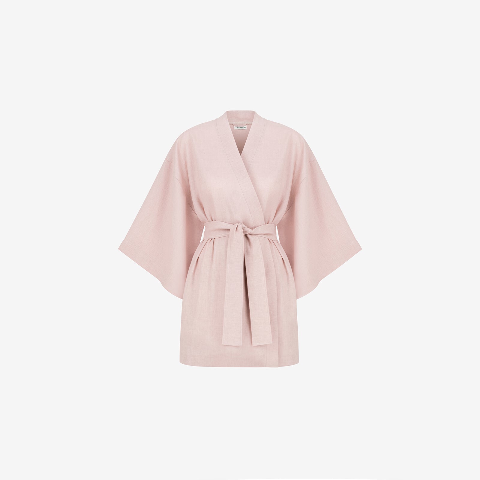 Kimono lniane Plantule krótkie (jasny róż)