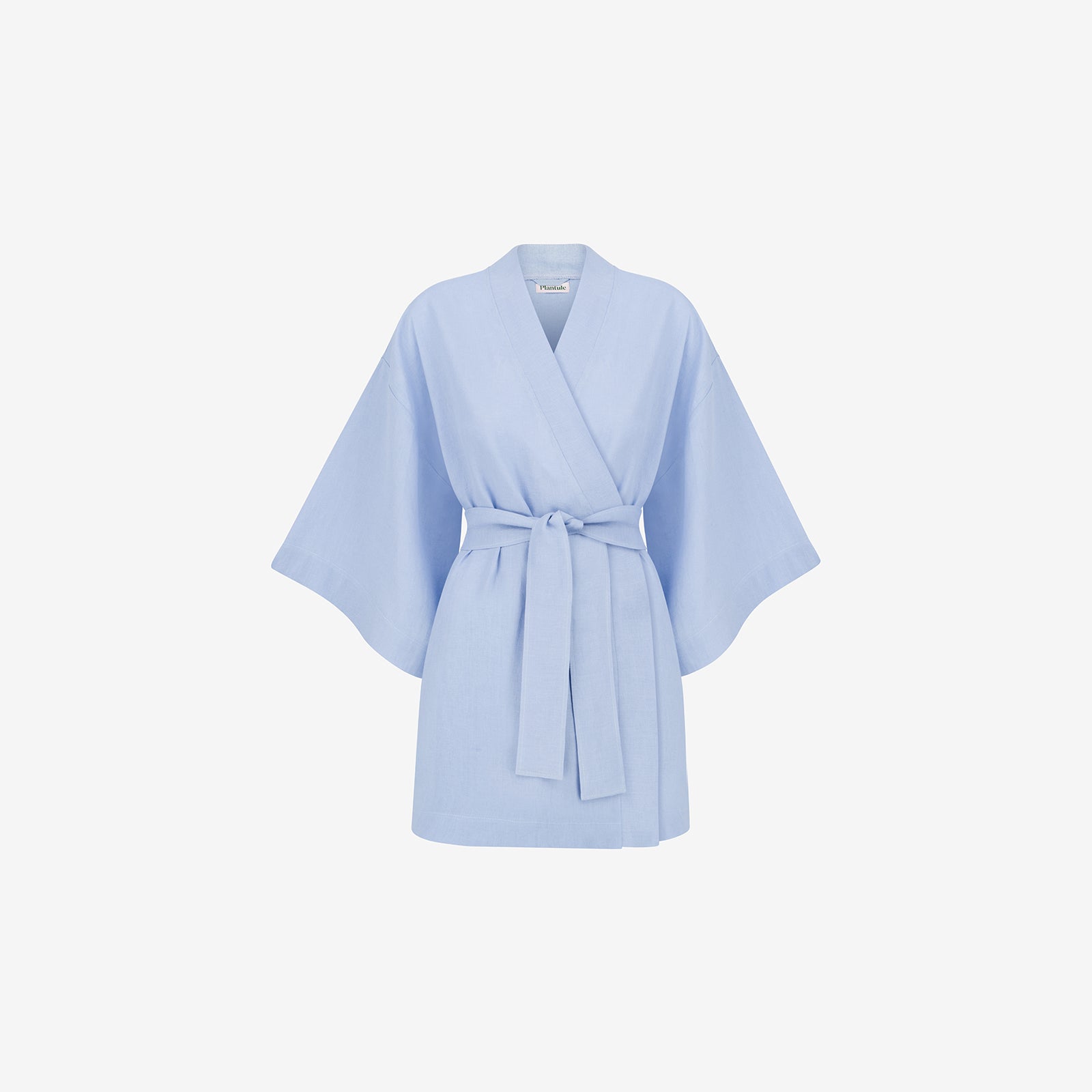 Kimono lniane Plantule krótkie (błękitne)