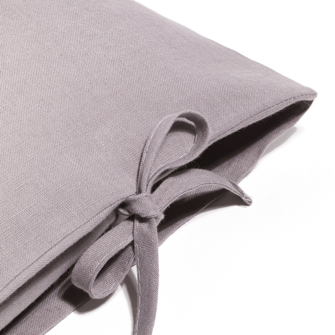 Lniana szara poszewka na poduszke