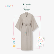 Plantule short linen kimono (light pink)