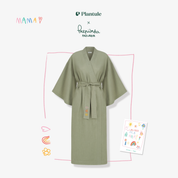 Plantule short linen kimono (light pink)