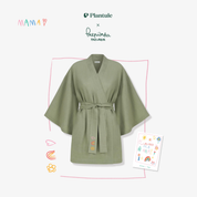 Plantule short linen kimono (light pink)
