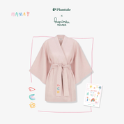Plantule short linen kimono (light pink)