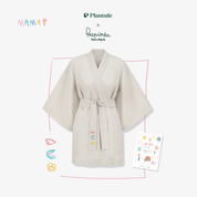 Plantule short linen kimono (light pink)