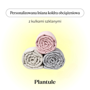 BLACK: Personalizowana lniana kołdra obciążeniowa z kulkami szklanymi