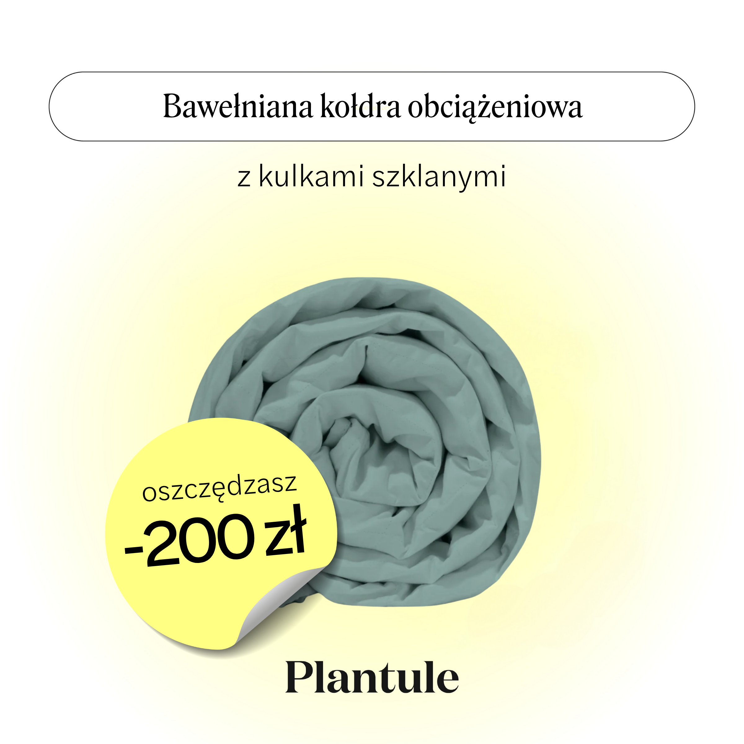 Weighted blanket with glass balls 150x200 cm (white cotton) 