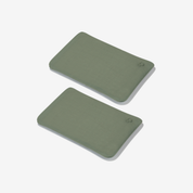 Set of two linen hot water bottles with cherry pits (green)