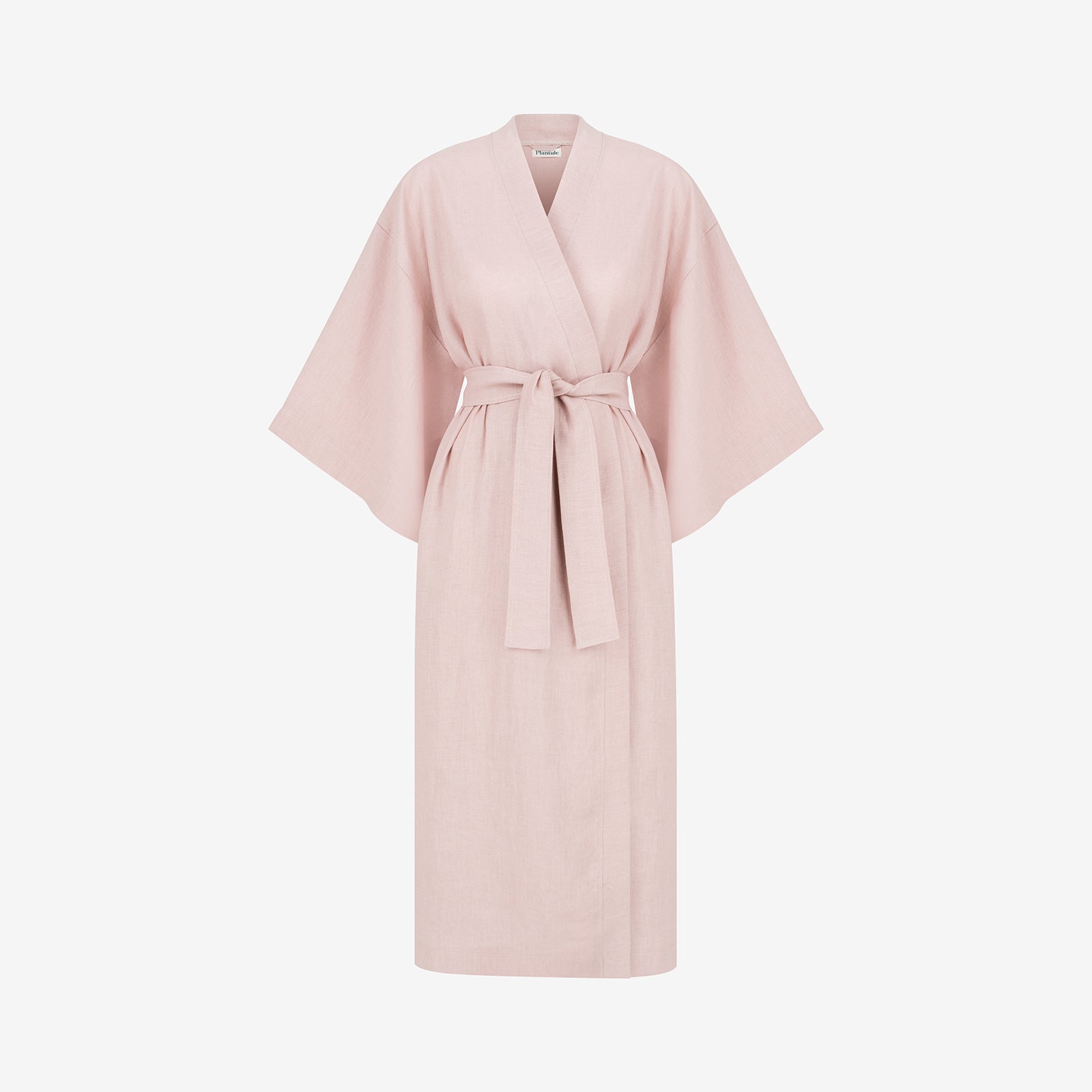 Kimono lniane Plantule długie (jasny róż)