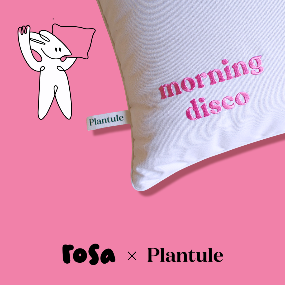 Pillow of Good Dreams "Let your thoughts rest" Plantule x Textual 45x60 cm