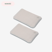 Set of two linen hot water bottles with cherry pits (light gray)